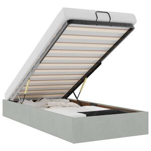 vidaXL Rama ł&oacute;żka otomana bez materaca, szara, 90x200 cm, aksamit
