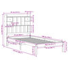 vidaXL Ł&oacute;żko z regałem, bez materaca, woskowy brąz, 75x190 cm, sosnowe