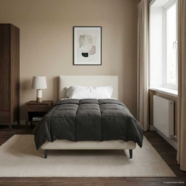 vidaXL Kołdra na cały rok Kwiłtowany Antracyt 135 x 200 cm Mikrofibra