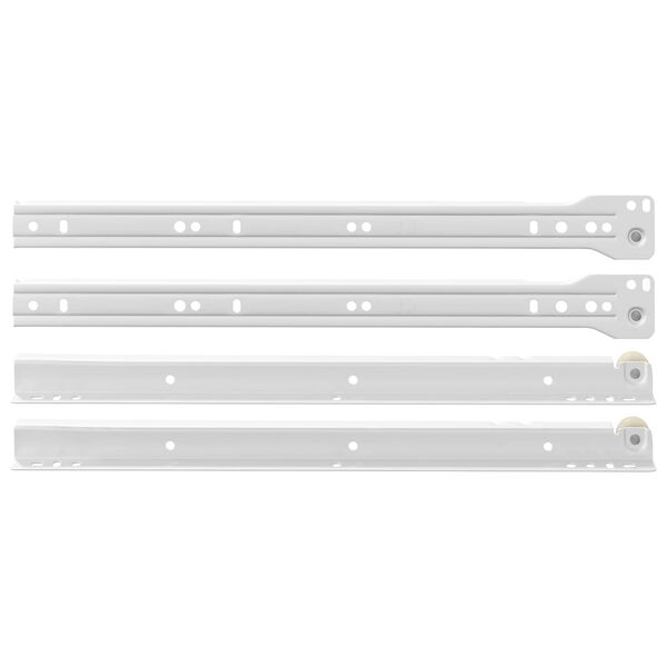 vidaXL Prowadnica szuflady 12 pcs Biały 350 mm Stal