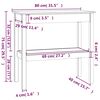 vidaXL Stolik konsolowy, 80x40x75 cm, lite drewno sosnowe