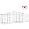 vidaXL Kosze gabionowe, 13 szt, 200x50x60/80 cm, galwanizowane żelazo