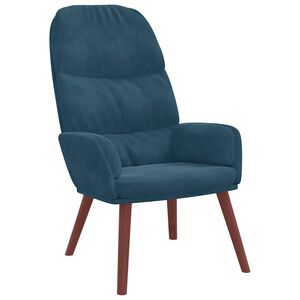 vidaXL Fotel, niebieski, obity aksamitem