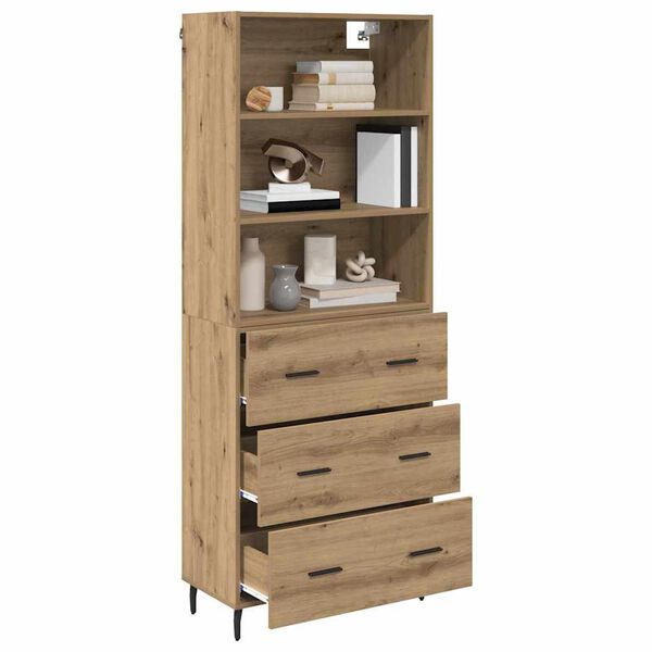 vidaXL Highboard z szufladą Dąb rzemieślniczy 69,5 x 34 x 180 cm