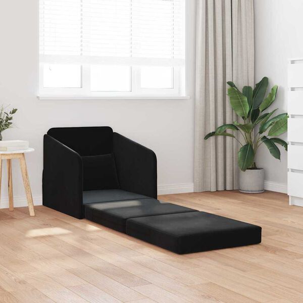 vidaXL Sofa Bed Czarny 65 x 80 x 83 cm Aksamit