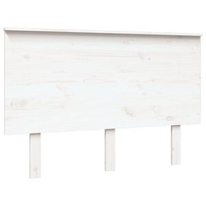 vidaXL Wezgłowie ł&oacute;żka, białe, 124x6x82,5 cm, lite drewno sosnowe