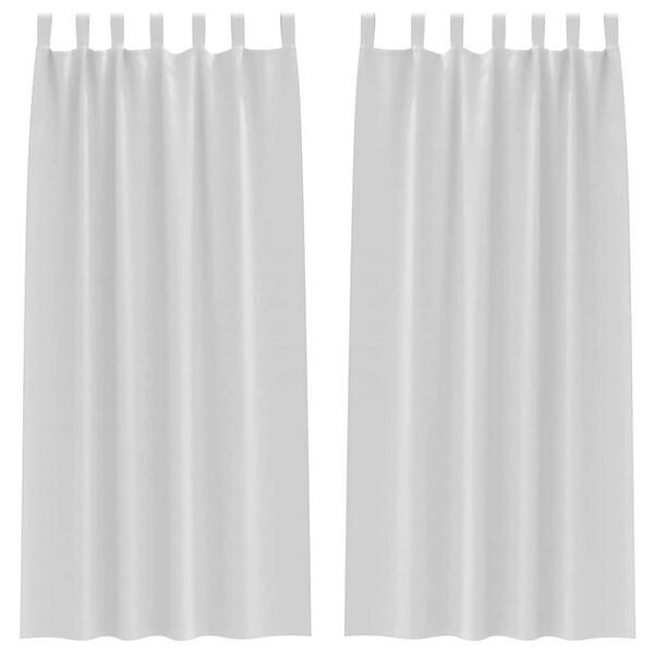 vidaXL Firany blackout z k&oacute;łkami 2 pcs Jasnoszary 260 x 140 cm