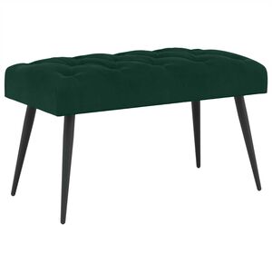 vidaXL Ławka z guzikami Ciemnozielony 80 x 40 x 46 cm Welur
