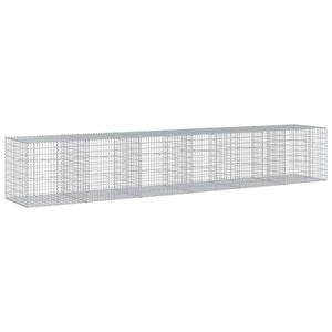 vidaXL Kosz gabionowy z pokrywą, 600x100x100 cm, galwanizowane żelazo