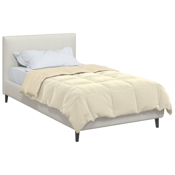 vidaXL Kołdra na cały rok Kwiłtowany Kremowy 135 x 220 cm Mikrofibra