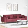 vidaXL Sofa z poduszką Czerwone wino 250 x 77 x 76 cm tkanina