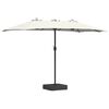 vidaXL Parasolka ogrodowa piaskowy 385 x 209 x 244 cm Poliester i Stal