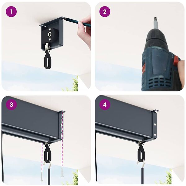 vidaXL Roleta zewnętrzna, 160x250 cm, niebiesko-biała