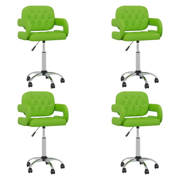 vidaXL Obrotowe krzesła stołowe, 4 szt., zielone, sztuczna sk&oacute;ra