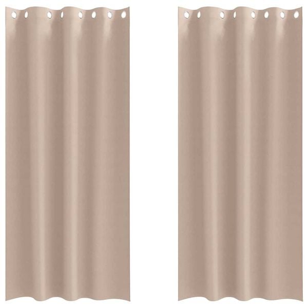 vidaXL Firany blackout z k&oacute;łkami 2 pcs Ciemnoszary 245 x 140 cm
