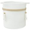 vidaXL Kosz do przechowywania, biały, Ø38x36 cm, bawełna