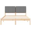 vidaXL Ramka ł&oacute;żka z tapicerowanym wezgłowiem Jasnoszary 140 x 190 cm