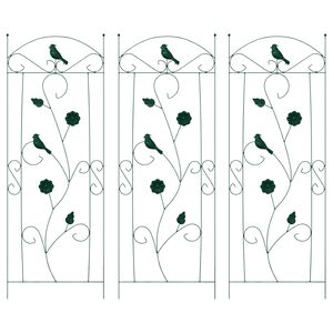 vidaXL Ogrodzenie Ogrodowe 3 szt. Zielony 110 x 40 cm Stal