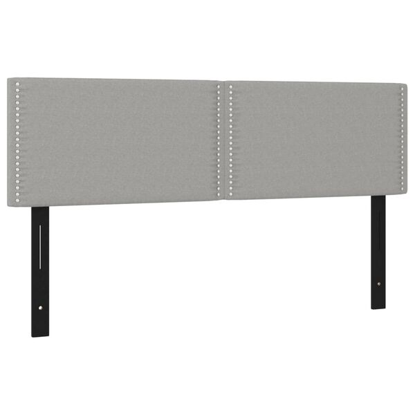 vidaXL Wezgłowia do ł&oacute;żka, 2 szt., jasnoszare, 72x5x78/88 cm, tkanina