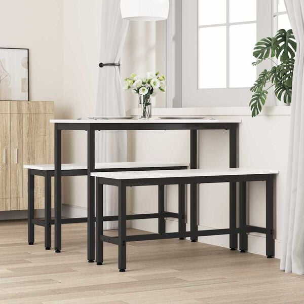 vidaXL Ławka jadalniana Biały 100 x 32,5 x 49 cm Lite drewno sosnowe