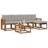 vidaXL Zestaw sof na zewnątrz z poduszką 6 pcs Naturalny i Jasny Szary