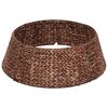 vidaXL Kołnierz do Choinki Okrągły brązowy &Oslash; 75 x 25 cm Hiacynt wodny