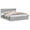 vidaXL Ramka ł&oacute;żka Szary Sonoma 200 x 200 cm Drewno inżynieryjne