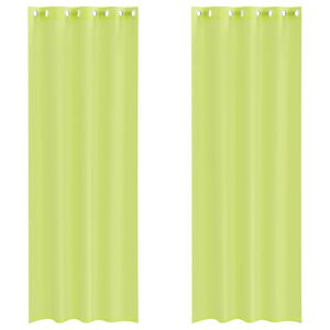 vidaXL Zasłony woalowe z przelotkami 2 szt. Jabłko zielone 140x260 cm