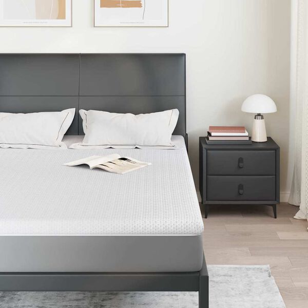 vidaXL Nakładka na materac Biały 160 x 200 cm Tkanina jacquard