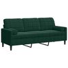 vidaXL 3-osobowa sofa z poduszkami, ciemnozielona, 180 cm, aksamit