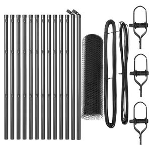 vidaXL Sześcioramienna podstawa ogrodzenia 25 x 0,4 m Stal pokryta PVC
