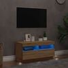 vidaXL Szafka TV z oświetleniem LED, dąb sonoma, 80x35x40 cm