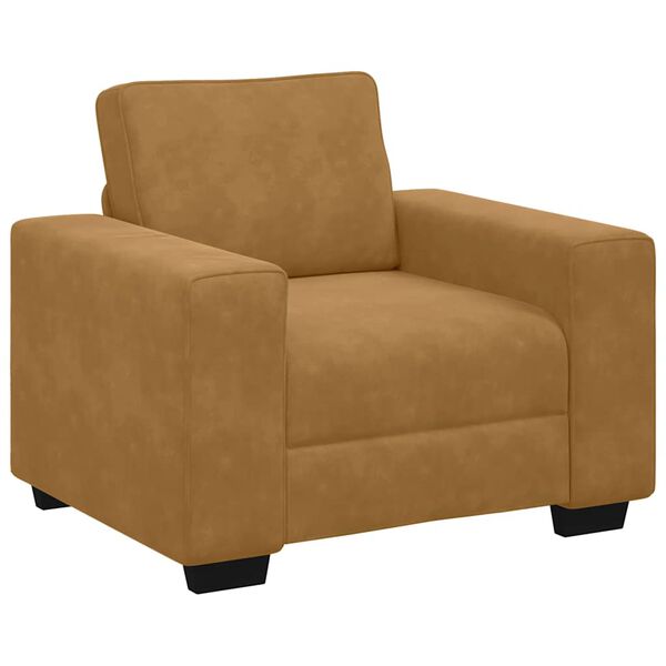 vidaXL Sofa Fotel Brązowy 100x77x82 cm Aksamit