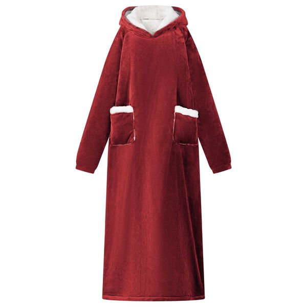 vidaXL Bluza-koc Bordeaux Czerwony M Fleece i Flanela