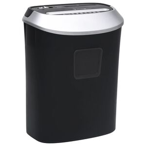 vidaXL Niszczarka do papieru, na 10 arkuszy, cięcie w ścinki, czarna