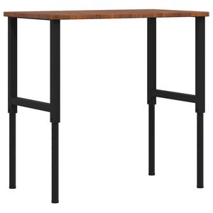 vidaXL Stolik roboczy, ciemny brąz, 100x60x(71,5-98) cm, drewno dębowe