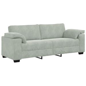 vidaXL Sofa 3-osobowa, jasnoszara, 220x77x82 cm, tapicerowana aksamitem