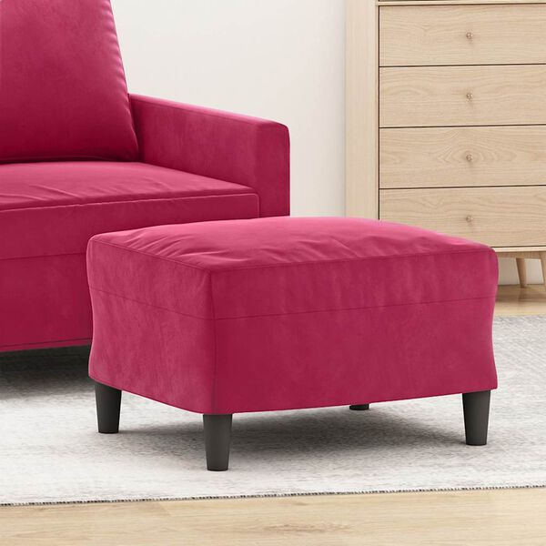 vidaXL Podnóżek, czerwone wino, 60x50x41 cm, aksamit