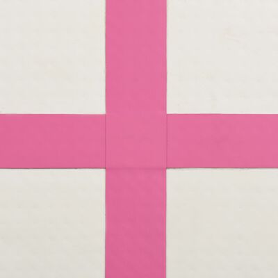 vidaXL Mata gimnastyczna z pompką, 800x100x20 cm, PVC, różowa