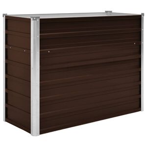 vidaXL Podwyższona donica, brązowa, 100x40x77 cm, galwanizowana stal