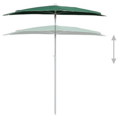 vidaXL Półokrągły parasol ogrodowy na słupku, 180x90 cm, zielony