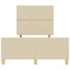 vidaXL Ramka ł&oacute;żka Z zagł&oacute;wkiem Kremowy 120 x 200 cm tkanina