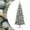 vidaXL Sztuczna choinka z zawiasami 300 LED Zielony i Biały 210 cm