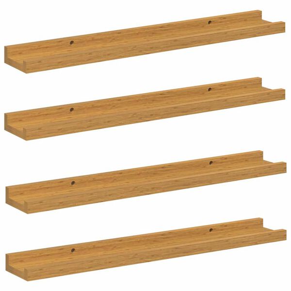 vidaXL P&oacute;łka ścienna z p&oacute;łką 4 pcs Beżowy 60 x 9 x 3 cm