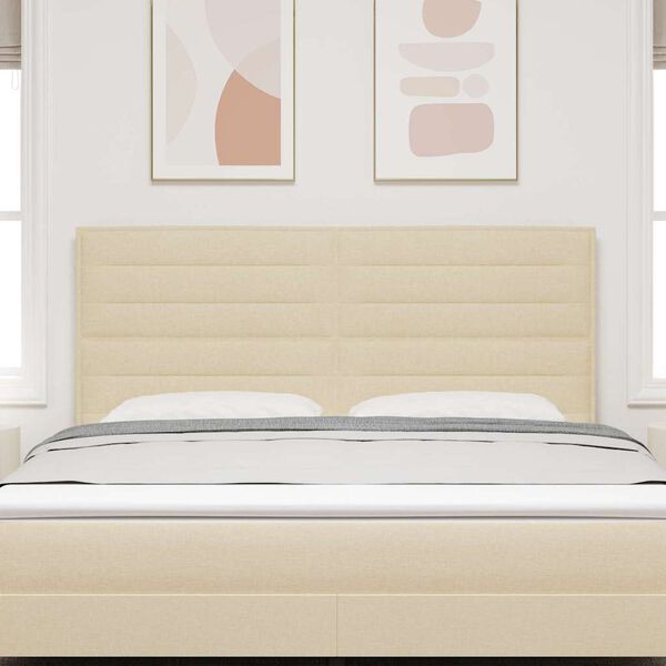 vidaXL Wezgłowie LED Ze LED Lights Kremowy 180 cm Poliester