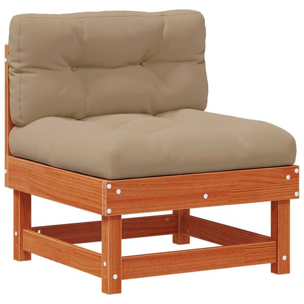 vidaXL Sofa Środkowa do Ogrodu Lite drewno sosnowe Woskowy Brąz