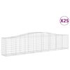 vidaXL Kosze gabionowe, 25 szt, 400x50x80/100 cm, galwanizowane żelazo