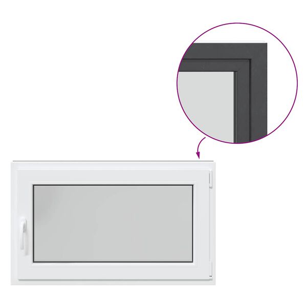 vidaXL Okno piwniczne "RISOR" 100x70 cm uchylno-rozwierne DIN prawe antracyt