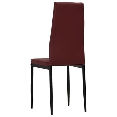 vidaXL Krzesła do jadalni, 2 szt., bordowe, sztuczna skóra