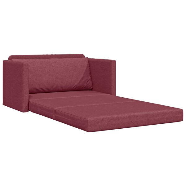 vidaXL Sofa Bed 110cm Czerwone wino tkanina